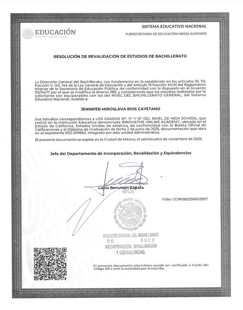 Certificado oficial México - Avantix Academy